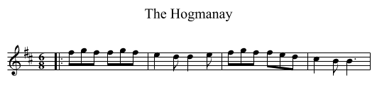 The Hogmanay - staff notation