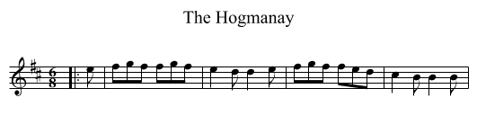 The Hogmanay - staff notation