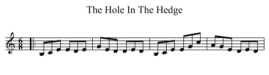 The Hole In The Hedge - staff notation