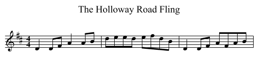 The Holloway Road Fling - staff notation