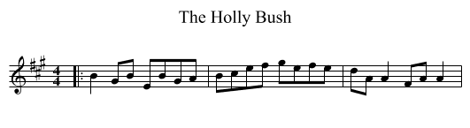 The Holly Bush - staff notation