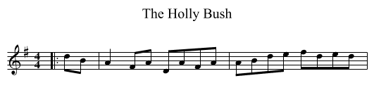 The Holly Bush - staff notation