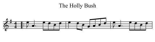 The Holly Bush - staff notation