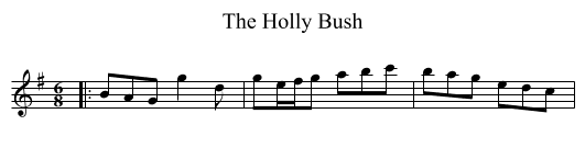 The Holly Bush - staff notation
