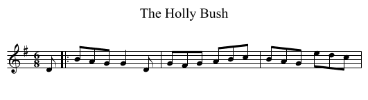 The Holly Bush - staff notation