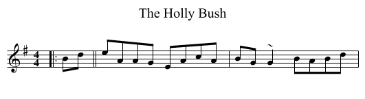 The Holly Bush - staff notation