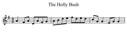 The Holly Bush - staff notation