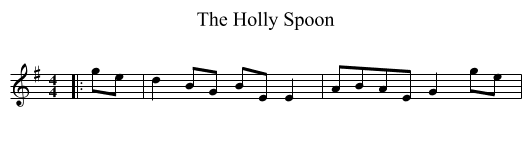 The Holly Spoon - staff notation