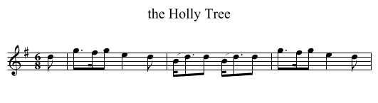 the Holly Tree - staff notation