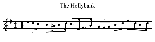 The Hollybank - staff notation