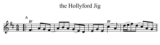 the Hollyford Jig - staff notation