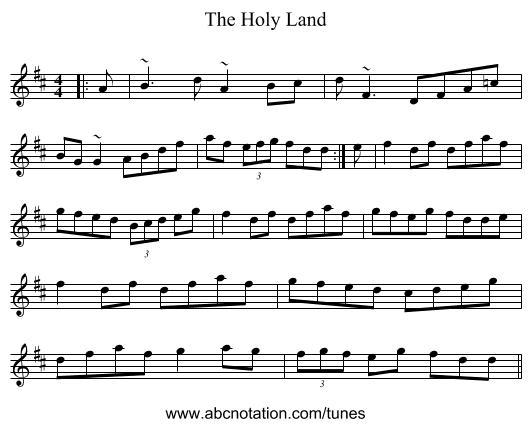 The Holy Land - staff notation