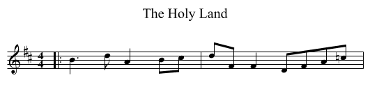 The Holy Land - staff notation