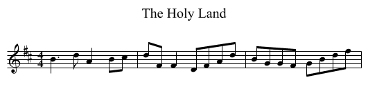 The Holy Land - staff notation