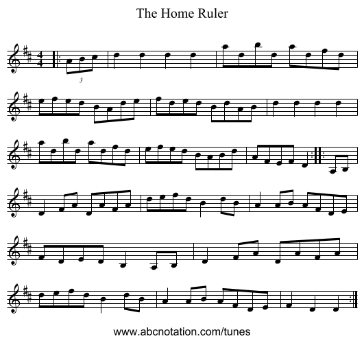The Home Ruler - staff notation