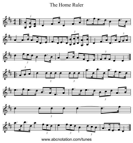 The Home Ruler - staff notation