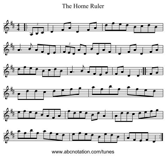 The Home Ruler - staff notation