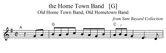 the Home Town Band   [G] - staff notation