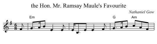 the Hon. Mr. Ramsay Maule's Favourite - staff notation