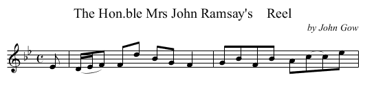 The Hon.ble Mrs John Ramsay's    Reel - staff notation