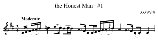 the Honest Man   #1 - staff notation