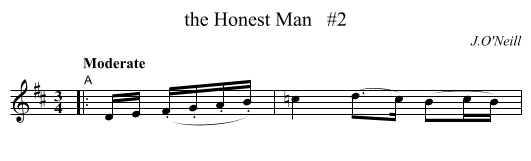 the Honest Man   #2 - staff notation