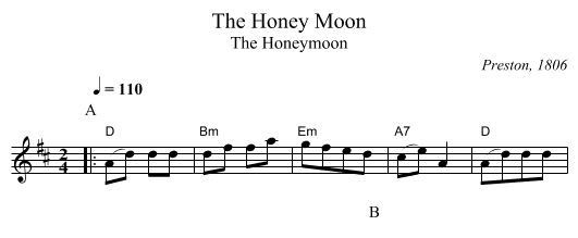 The Honey Moon - staff notation