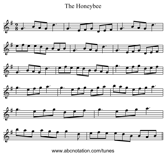 The Honeybee - staff notation