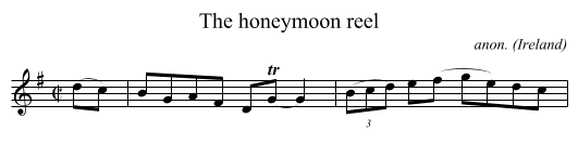 The honeymoon reel - staff notation
