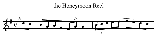 the Honeymoon Reel - staff notation