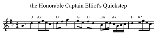the Honorable Captain Elliot's Quickstep - staff notation