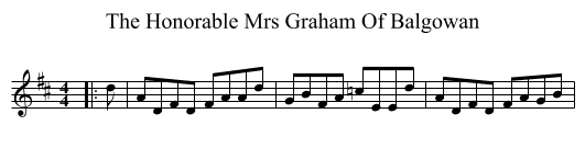 The Honorable Mrs Graham Of Balgowan - staff notation