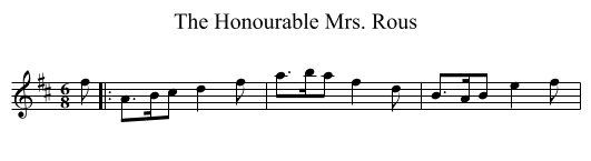 The Honourable Mrs. Rous - staff notation