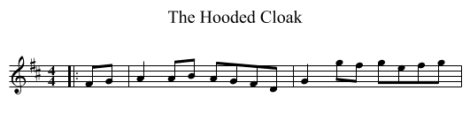 The Hooded Cloak - staff notation