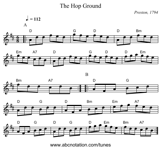 The Hop Ground - staff notation