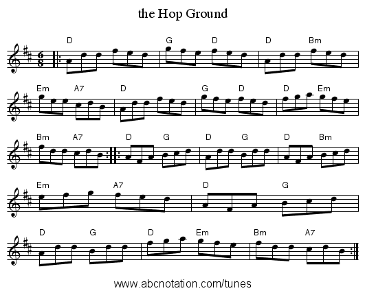 the Hop Ground - staff notation