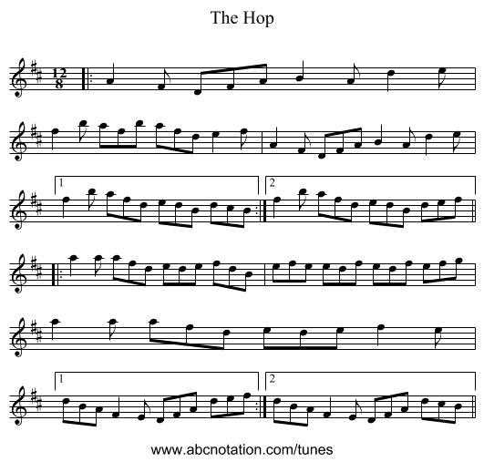 The Hop - staff notation
