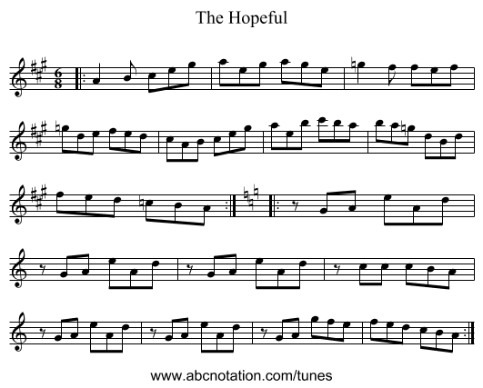 The Hopeful - staff notation