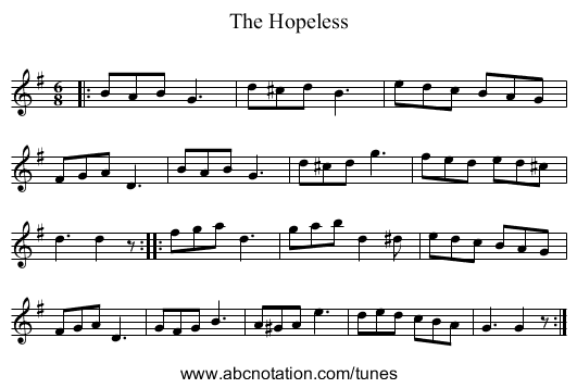 The Hopeless - staff notation