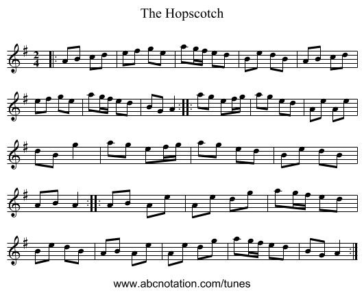 The Hopscotch - staff notation