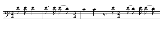 The Hores is Shouting - staff notation