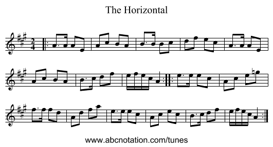 The Horizontal - staff notation