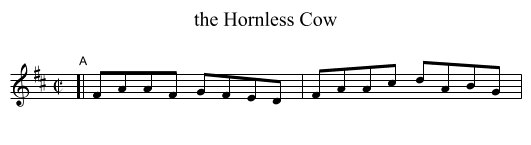 the Hornless Cow - staff notation