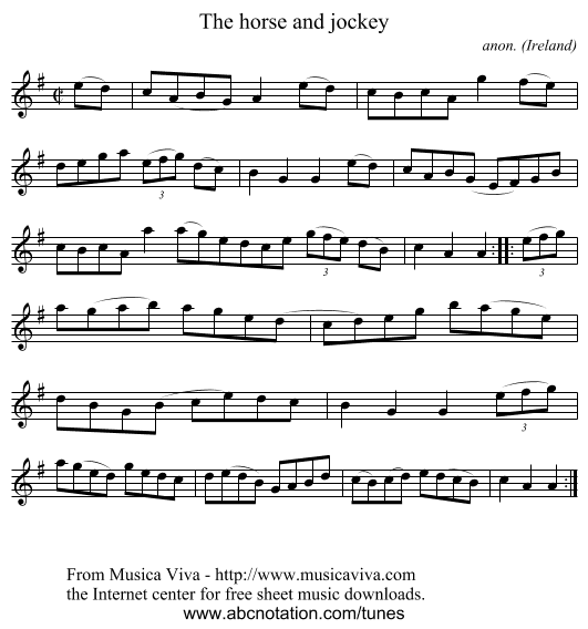 The horse and jockey - staff notation
