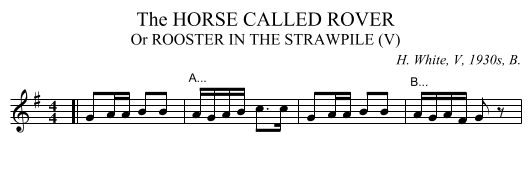 The HORSE CALLED ROVER - staff notation