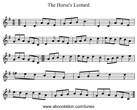 The Horse's Leotard - staff notation