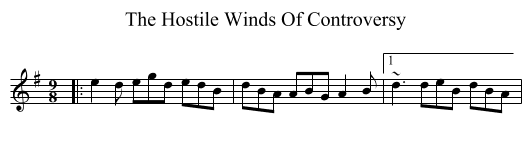 The Hostile Winds Of Controversy - staff notation