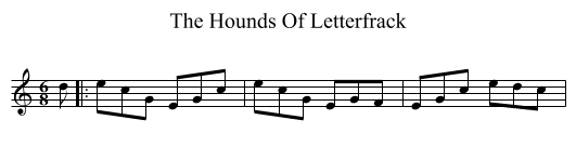 The Hounds Of Letterfrack - staff notation