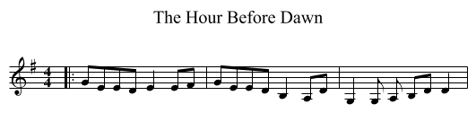 The Hour Before Dawn - staff notation
