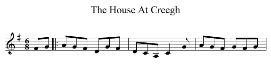 The House At Creegh - staff notation